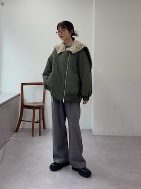 「スラックスパンツ」｜kyaaaiさん（レディース・156cm）の秋コーディネート