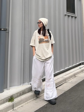 「アイテム（帽子）」を使った、kyaaaiさん（レディース・156cm）の春コーディネート
