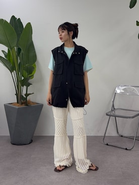 「CIAOPANIC TYPY（チャオパニックティピー）のアイテム（ベスト）」を使った、kyaaaiさん（レディース・156cm）の夏コーディネート