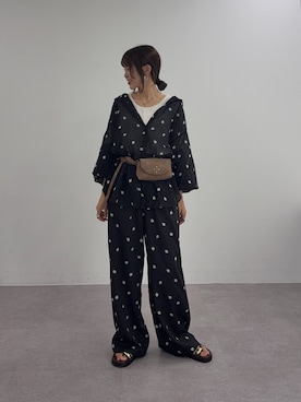 「アイテム（ボディバッグ/ウエストポーチ、ベージュ系）」を使った、kyaaaiさん（レディース・156cm）の夏コーディネート