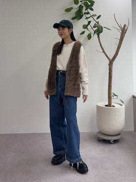 「CIAOPANIC TYPY（チャオパニックティピー）のアイテム（キャップ）」を使った、kyaaaiさん（レディース・156cm）の秋コーディネート