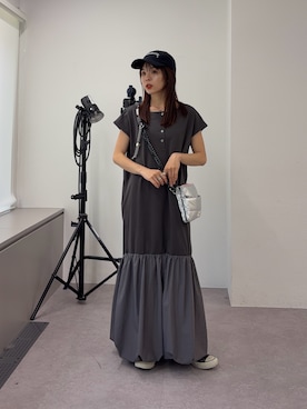 「CIAOPANIC TYPY（チャオパニックティピー）のアイテム（キャップ）」を使った、kyaaaiさん（レディース・156cm）の夏コーディネート