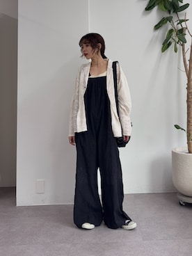 「CIAOPANIC TYPY（チャオパニックティピー）の【india】レースリメイク風シャツジャケット（シャツ/ブラウス、ホワイト系）」を使った、kyaaaiさん（レディース・156cm）の春コーディネート