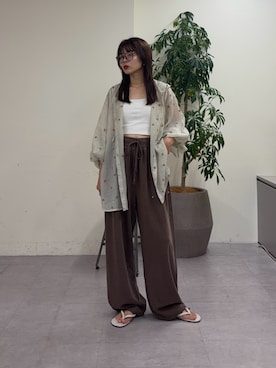 「フードシャツ」｜kyaaaiさん（レディース・156cm）の夏コーディネート