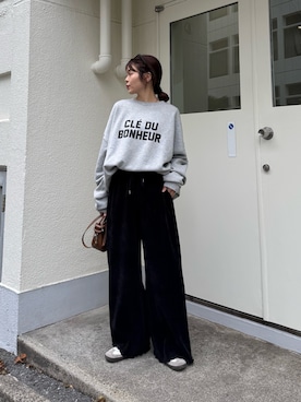 「ベロアパンツ」｜kyaaaiさん（レディース・156cm）の冬コーディネート