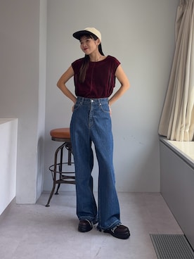 「CIAOPANIC TYPY（チャオパニックティピー）のアイテム（ハット）」を使った、kyaaaiさん（レディース・156cm）の夏コーディネート