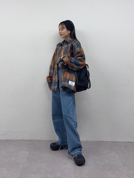 「アイテム（デニムパンツ）」を使った、kyaaaiさん（レディース・156cm）の秋コーディネート