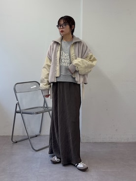 「etsinta（エシンタ）のアイテム（ブルゾン）」を使った、kyaaaiさん（レディース・156cm）の冬コーディネート