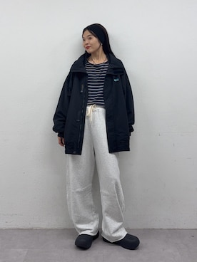 「アイテム（スウェットパンツ）」を使った、kyaaaiさん（レディース・156cm）の秋コーディネート