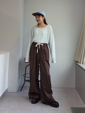 「CIAOPANIC TYPY（チャオパニックティピー）のアイテム（ハット）」を使った、kyaaaiさん（レディース・156cm）の夏コーディネート