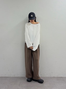 「ワッフルパンツ」｜kyaaaiさん（レディース・156cm）の夏コーディネート
