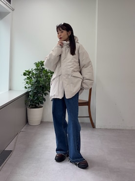 「アイテム（ダウンジャケット/コート）」を使った、kyaaaiさん（レディース・156cm・20代）の秋コーディネート