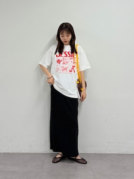 「Disney（ディズニー）の【TOY STORY/トイ・ストーリー】ピックアップ6コマTEE（Tシャツ/カットソー、ホワイト系）」を使った、kyaaaiさん（レディース・156cm）の春コーディネート