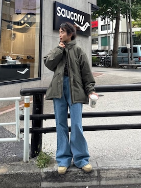 「アイテム（ダウンジャケット/コート）」を使った、kyaaaiさん（レディース・156cm・20代）の秋コーディネート