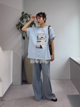 「CIAOPANIC TYPY（チャオパニックティピー）のアイテム（パンツ）」を使った、kyaaaiさん（レディース・156cm）の夏コーディネート