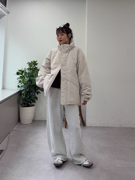 「アイテム（スウェットパンツ）」を使った、kyaaaiさん（レディース・156cm）の秋コーディネート