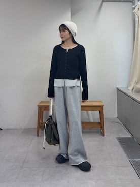 「アイテム（スウェットパンツ）」を使った、kyaaaiさん（レディース・156cm・20代）の冬コーディネート