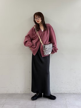 「アイテム（パーカー、レッド系）」を使った、kyaaaiさん（レディース・156cm）の夏コーディネート