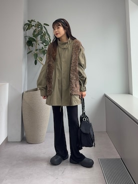 「アイテム（モッズコート）」を使った、kyaaaiさん（レディース・156cm）の秋コーディネート