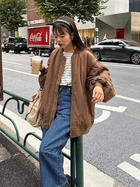 「アイテム（MA-1）」を使った、kyaaaiさん（レディース・156cm・20代）の秋コーディネート