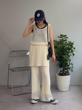 「アイテム（ニット/セーター）」を使った、kyaaaiさん（レディース・156cm・20代）の夏コーディネート