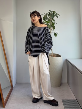 「ボーダーTシャツ」｜kyaaaiさん（レディース・156cm）の秋コーディネート