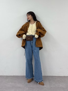 「アイテム（ボディバッグ/ウエストポーチ）」を使った、kyaaaiさん（レディース・156cm）の秋コーディネート