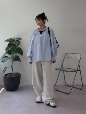 「アイテム（スウェットパンツ）」を使った、kyaaaiさん（レディース・156cm・20代）の夏コーディネート