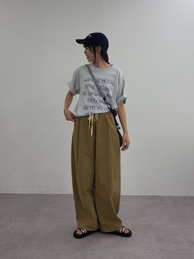 「CIAOPANIC TYPY（チャオパニックティピー）のアイテム（キャップ）」を使った、kyaaaiさん（レディース・156cm）の夏コーディネート