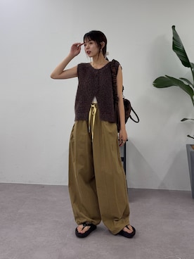 「CIAOPANIC TYPY（チャオパニックティピー）のアイテム（ベスト）」を使った、kyaaaiさん（レディース・156cm）の夏コーディネート