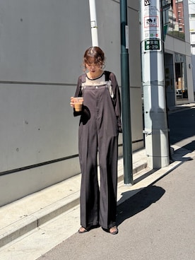 「CIAOPANIC TYPY（チャオパニックティピー）の【2WAY】シアーラグランヘンリーネックTee（Tシャツ/カットソー、ホワイト系）」を使った、kyaaaiさん（レディース・156cm）の春コーディネート