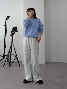 「CIAOPANIC TYPY（チャオパニックティピー）のフリンジ微フレアスウェットパンツ（その他パンツ）」を使った、kyaaaiさん（レディース・156cm）の春コーディネート