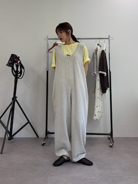 willow】【新色追加】スラブ裏毛裾ドロストオールインワンを使った人気