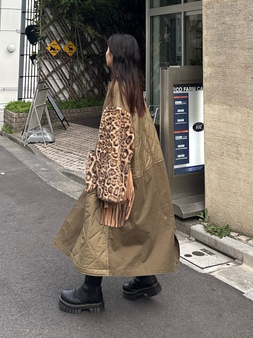 etsinta キルティング切り替えコート etsintaファー切替ノーカラーキルティングコート（その他