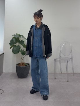 「アイテム（デニムジャケット）」を使った、kyaaaiさん（レディース・156cm）の秋コーディネート
