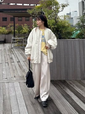 「アイテム（MA-1）」を使った、kyaaaiさん（レディース・156cm）の秋コーディネート