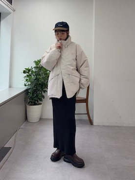 「アイテム（ダウンジャケット/コート）」を使った、kyaaaiさん（レディース・156cm）の秋コーディネート