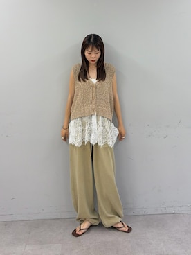 「ワッフルパンツ」｜kyaaaiさん（レディース・156cm）の夏コーディネート