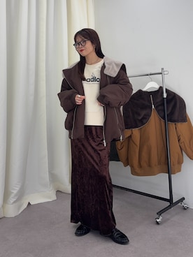 「アイテム（Tシャツ/カットソー）」を使った、kyaaaiさん（レディース・156cm・20代）の冬コーディネート