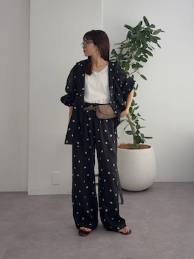 「アイテム（ボディバッグ/ウエストポーチ、ベージュ系）」を使った、kyaaaiさん（レディース・156cm）の夏コーディネート