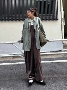 「アイテム（オールインワン・サロペット）」を使った、kyaaaiさん（レディース・156cm）の秋コーディネート