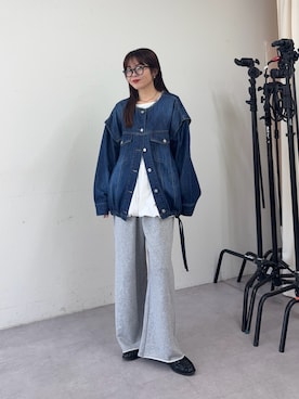 「アイテム（デニムジャケット）」を使った、kyaaaiさん（レディース・156cm・20代）の冬コーディネート