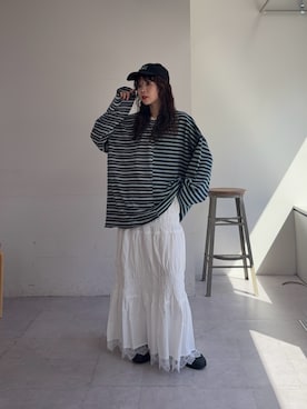「etsinta（エシンタ）のアイテム（トップス）」を使った、kyaaaiさん（レディース・156cm）の春コーディネート
