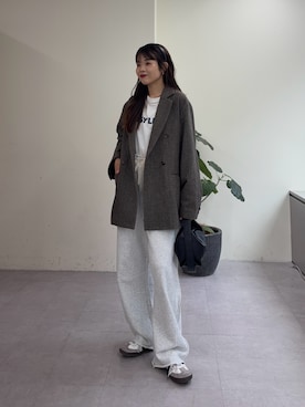 「アイテム（スウェットパンツ）」を使った、kyaaaiさん（レディース・156cm・20代）の秋コーディネート