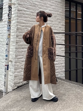 「アイテム（スウェットパンツ）」を使った、kyaaaiさん（レディース・156cm・20代）の秋コーディネート