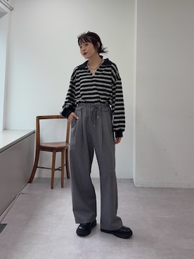 「スラックスパンツ」｜kyaaaiさん（レディース・156cm）の秋コーディネート