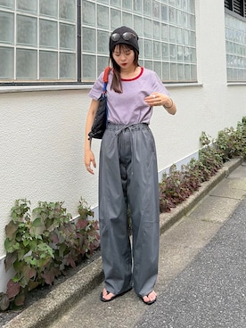 「バレルパンツ」｜kyaaaiさん（レディース・156cm）の夏コーディネート