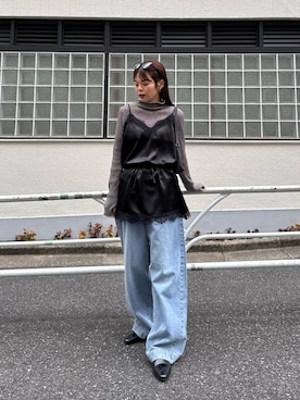 「アイテム（チュニック）」を使った、kyaaaiさん（レディース・156cm）の冬コーディネート