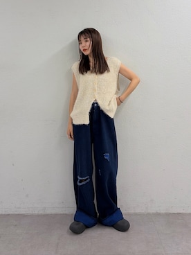 「CIAOPANIC TYPY（チャオパニックティピー）のアイテム（ベスト）」を使った、kyaaaiさん（レディース・156cm）の夏コーディネート