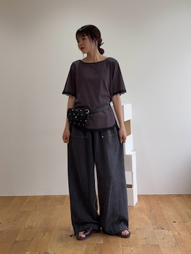 「CIAOPANIC TYPY（チャオパニックティピー）のアイテム（パンツ）」を使った、kyaaaiさん（レディース・156cm）の夏コーディネート